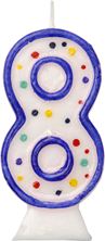 Picture of AGE 8 NUMERAL MOULDED CANDLE BLUE 8CM